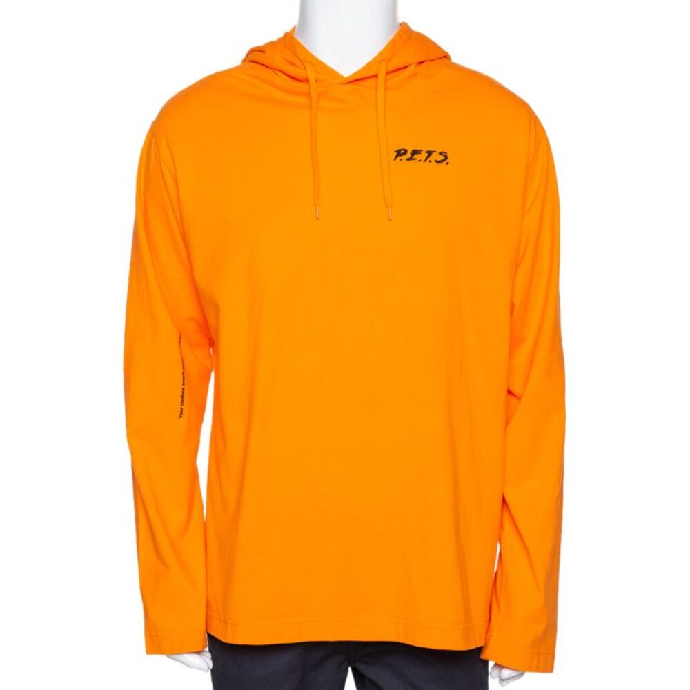 Vetements Orange Pets Print Cotton Oversized Hoodie Xs